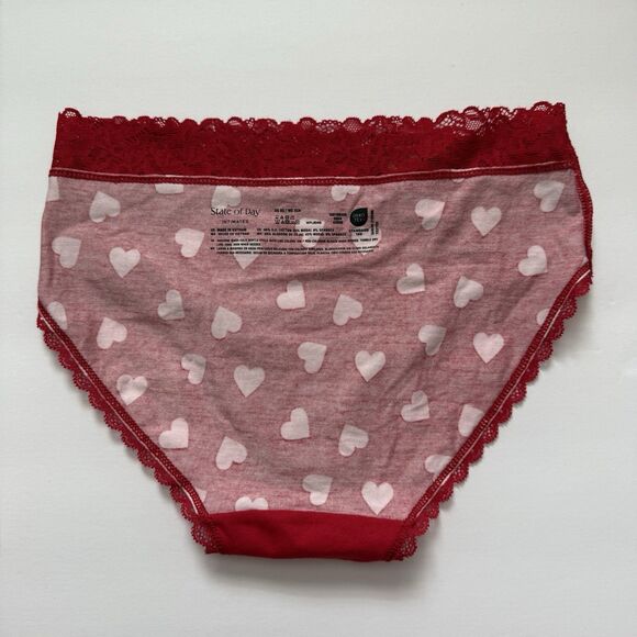 NWT State of Day Vday Hipster Panty Lace Trim Cotton Modal Underwear 5 Colors - Picture 3 of 8